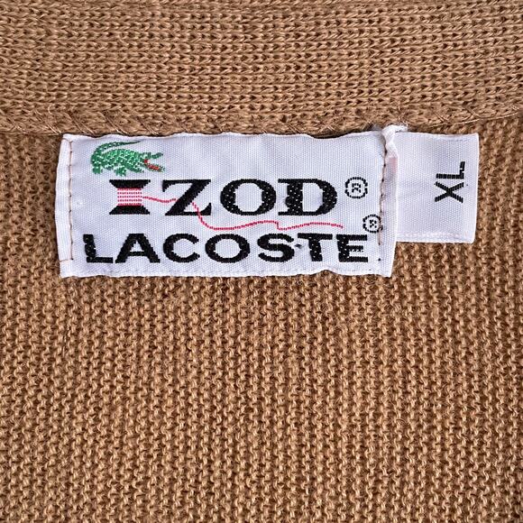 90s Lacoste Camel Cropped Cardigan Preppy Collegiate Oldmoney Minimalist Tan - Picture 7 of 12